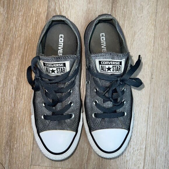 Converse All Star Chuck Taylor Low Top Sneakers, Gray Denim Color, Women’s US 6 - Picture 2 of 11